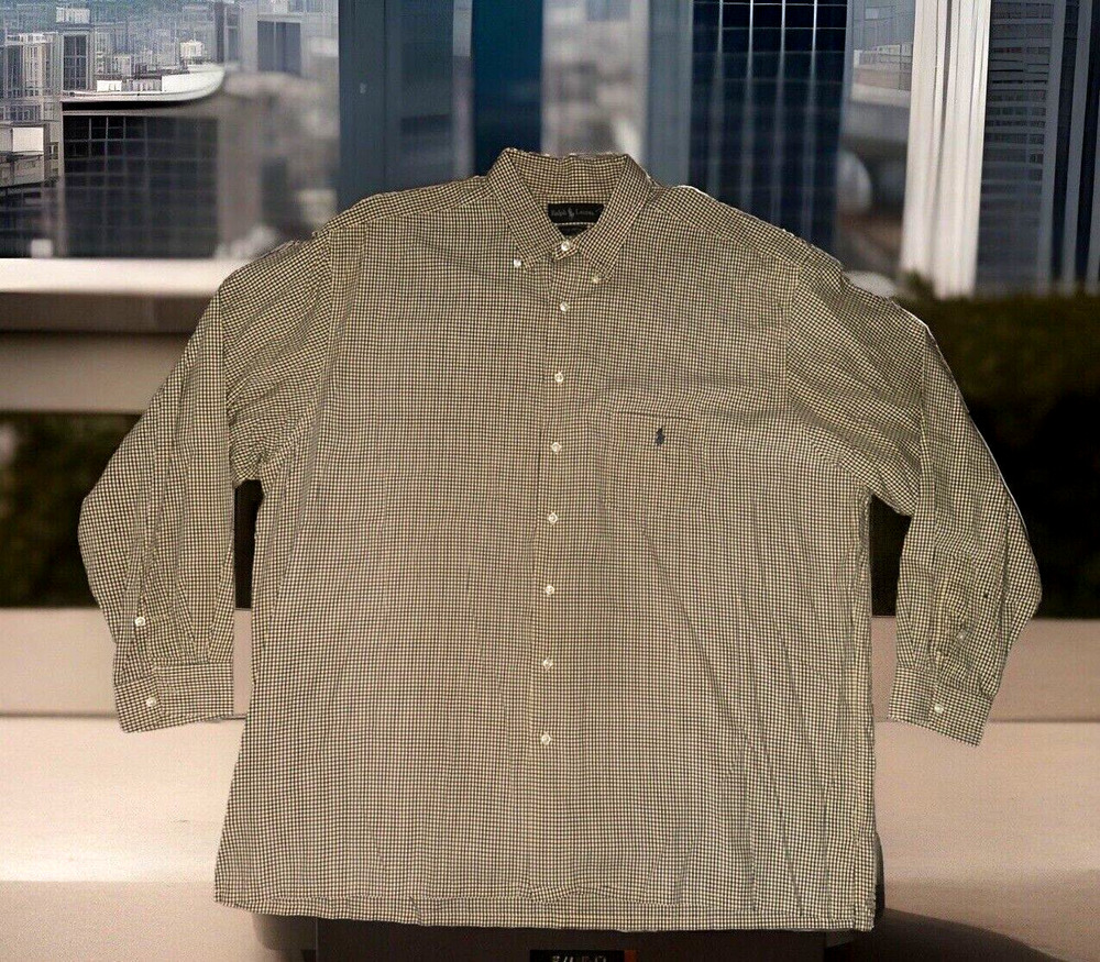 Polo Ralph Lauren Mens Shirt 2XL Tall 2XLT Yellow Button Down Big &Tall Classic